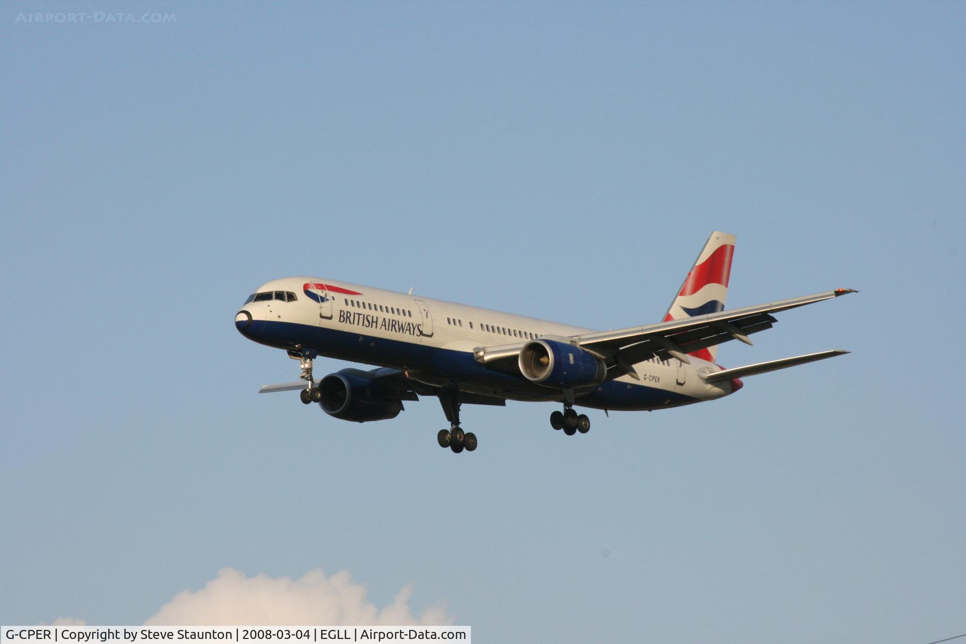 G-CPER, 1997 Boeing 757-236 C/N 29113, Taken at Heathrow Airport March 2008