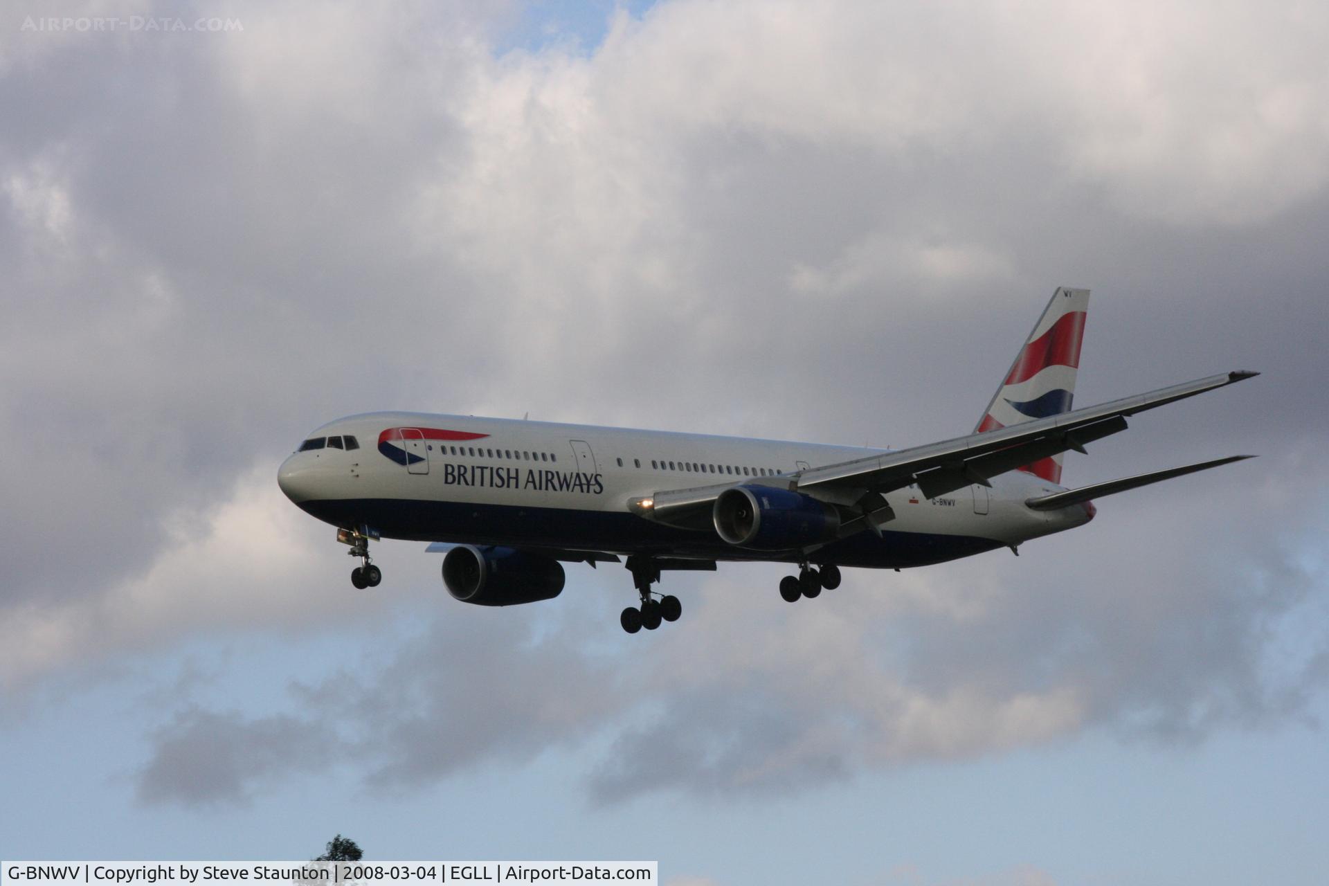 G-BNWV, 1993 Boeing 767-336 C/N 27140, Taken at Heathrow Airport March 2008