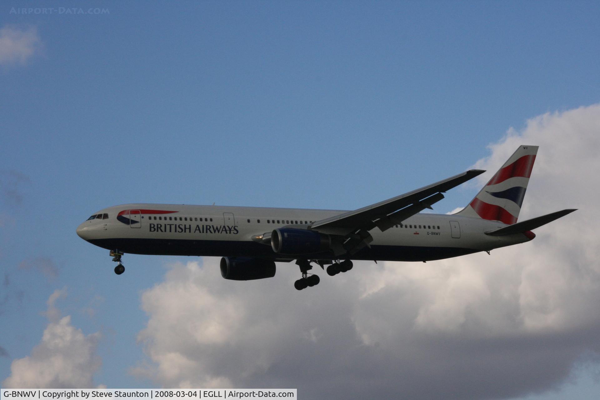 G-BNWV, 1993 Boeing 767-336 C/N 27140, Taken at Heathrow Airport March 2008