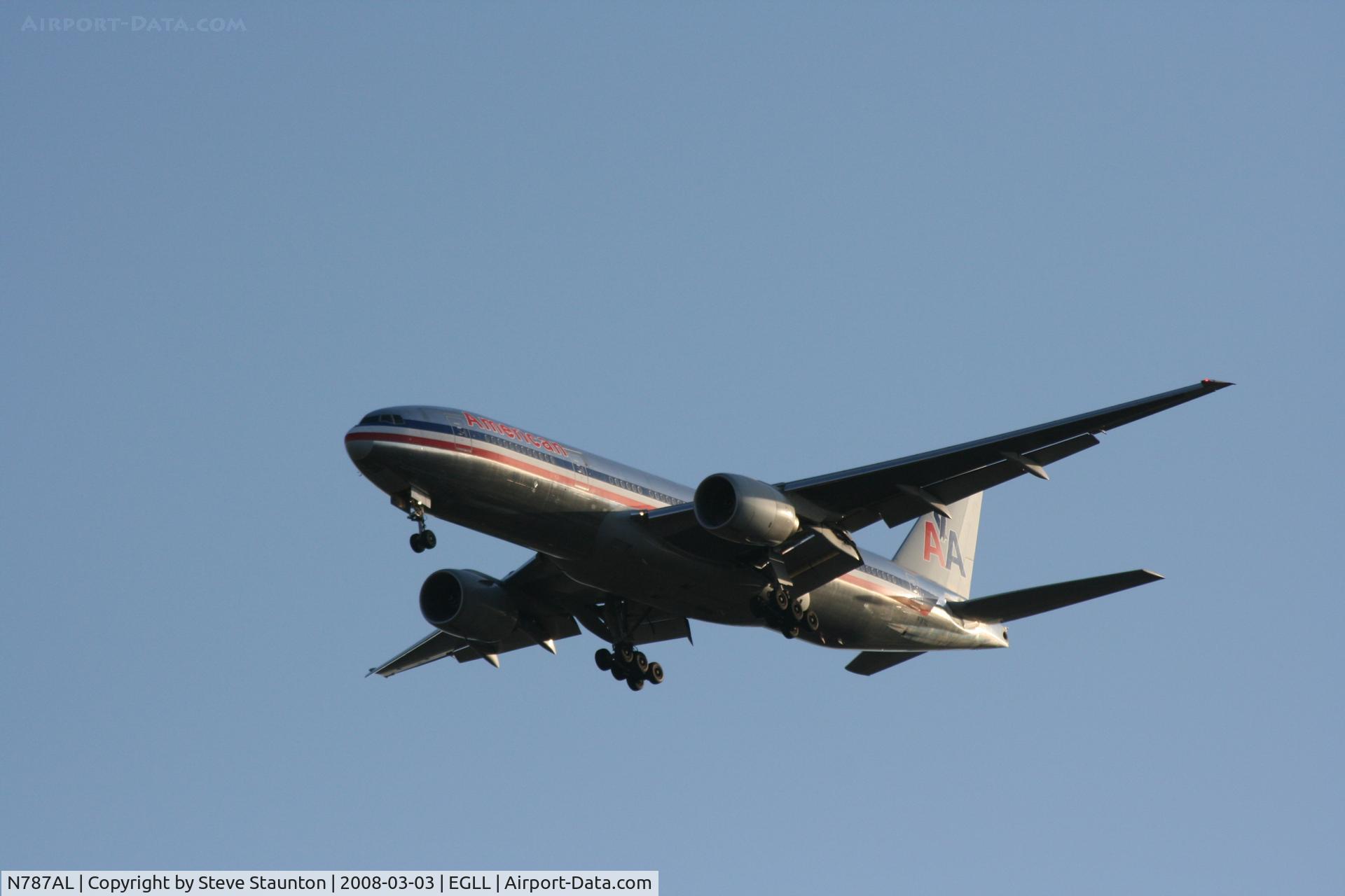 N787AL, 2000 Boeing 777-223 C/N 30010, Taken at Heathrow Airport March 2008