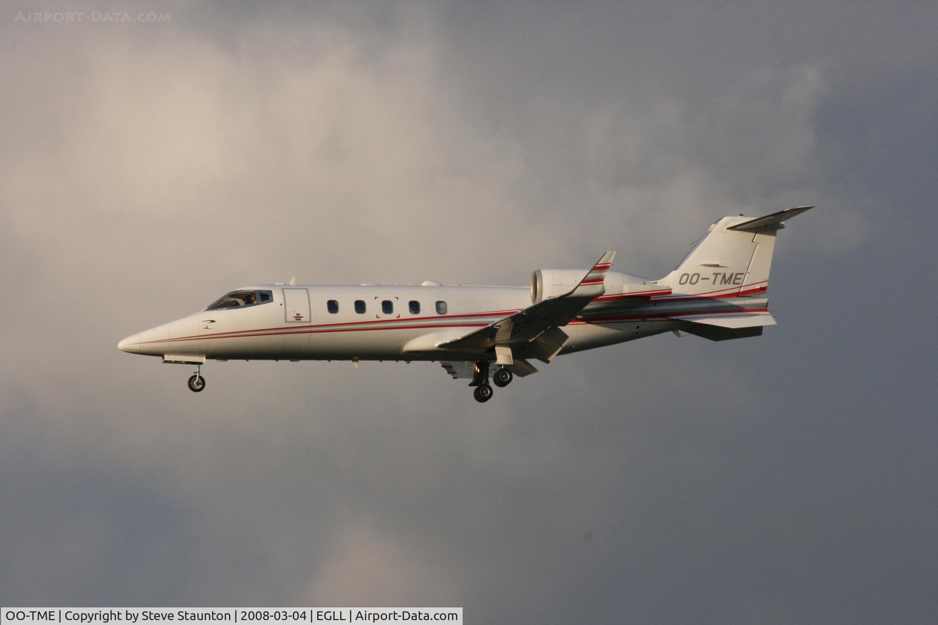 OO-TME, 2002 Learjet 60 C/N 60-255, Taken at Heathrow Airport March 2008