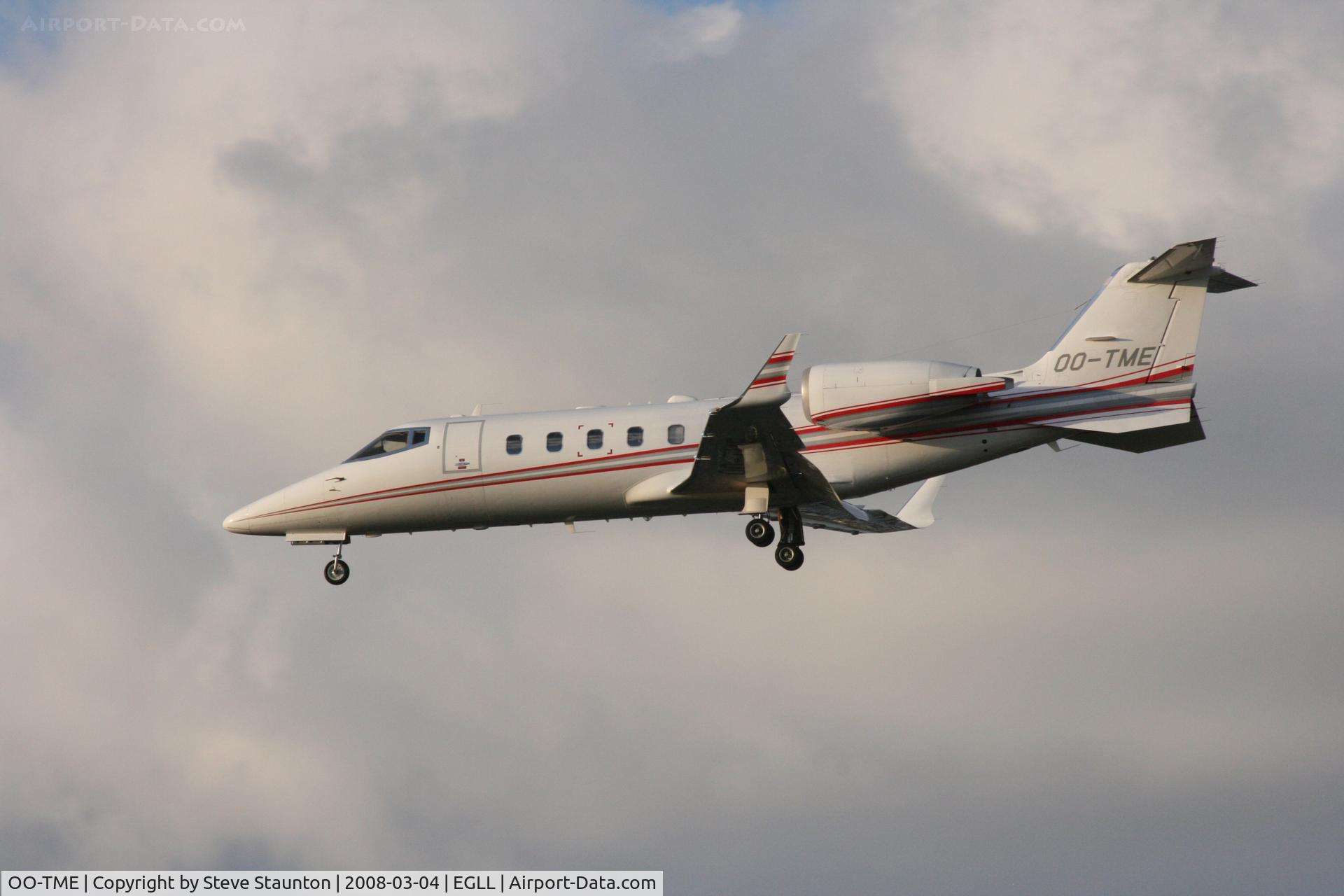 OO-TME, 2002 Learjet 60 C/N 60-255, Taken at Heathrow Airport March 2008