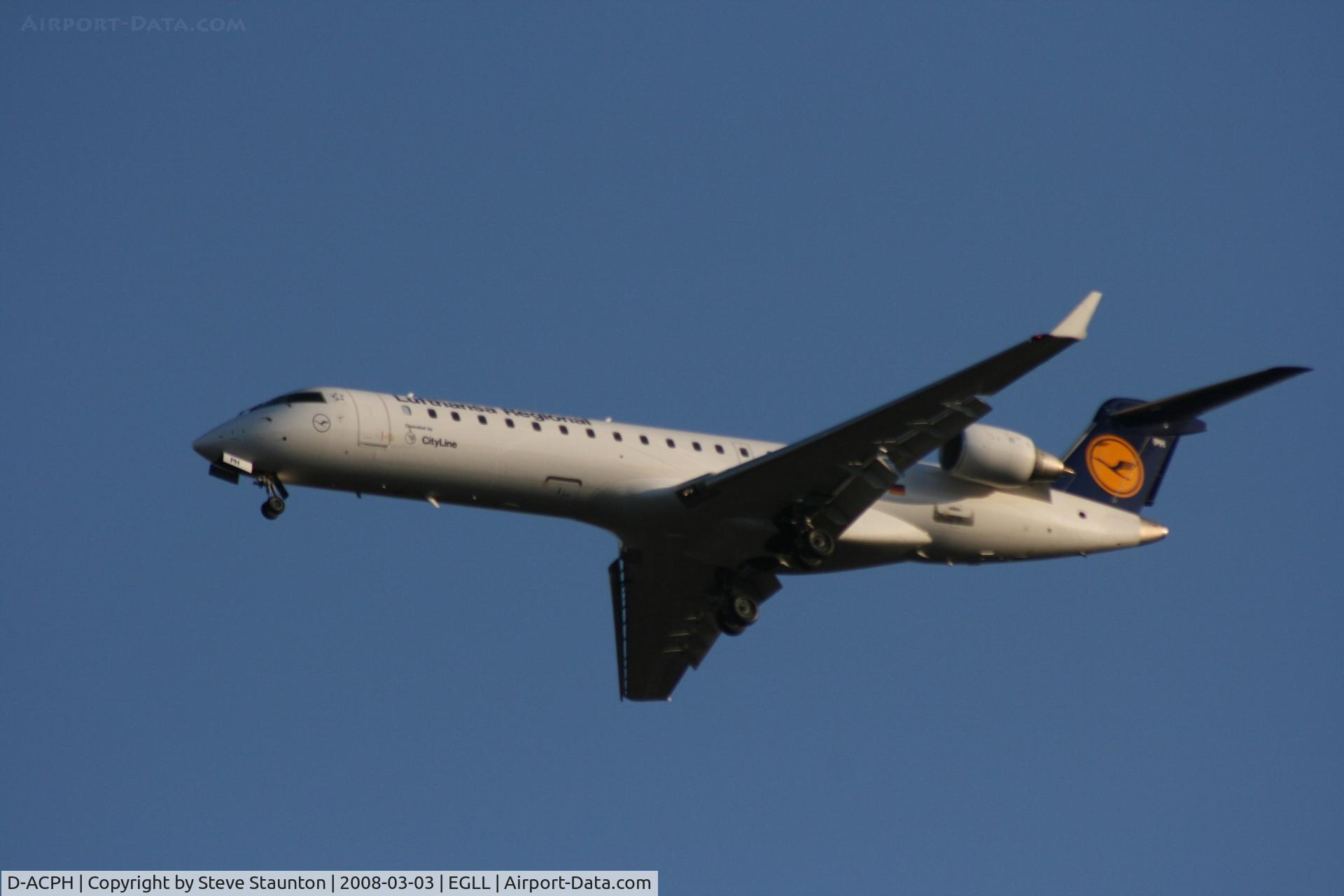 D-ACPH, 2002 Canadair CRJ-701ER (CL-600-2C10) Regional Jet C/N 10043, Taken at Heathrow Airport March 2008