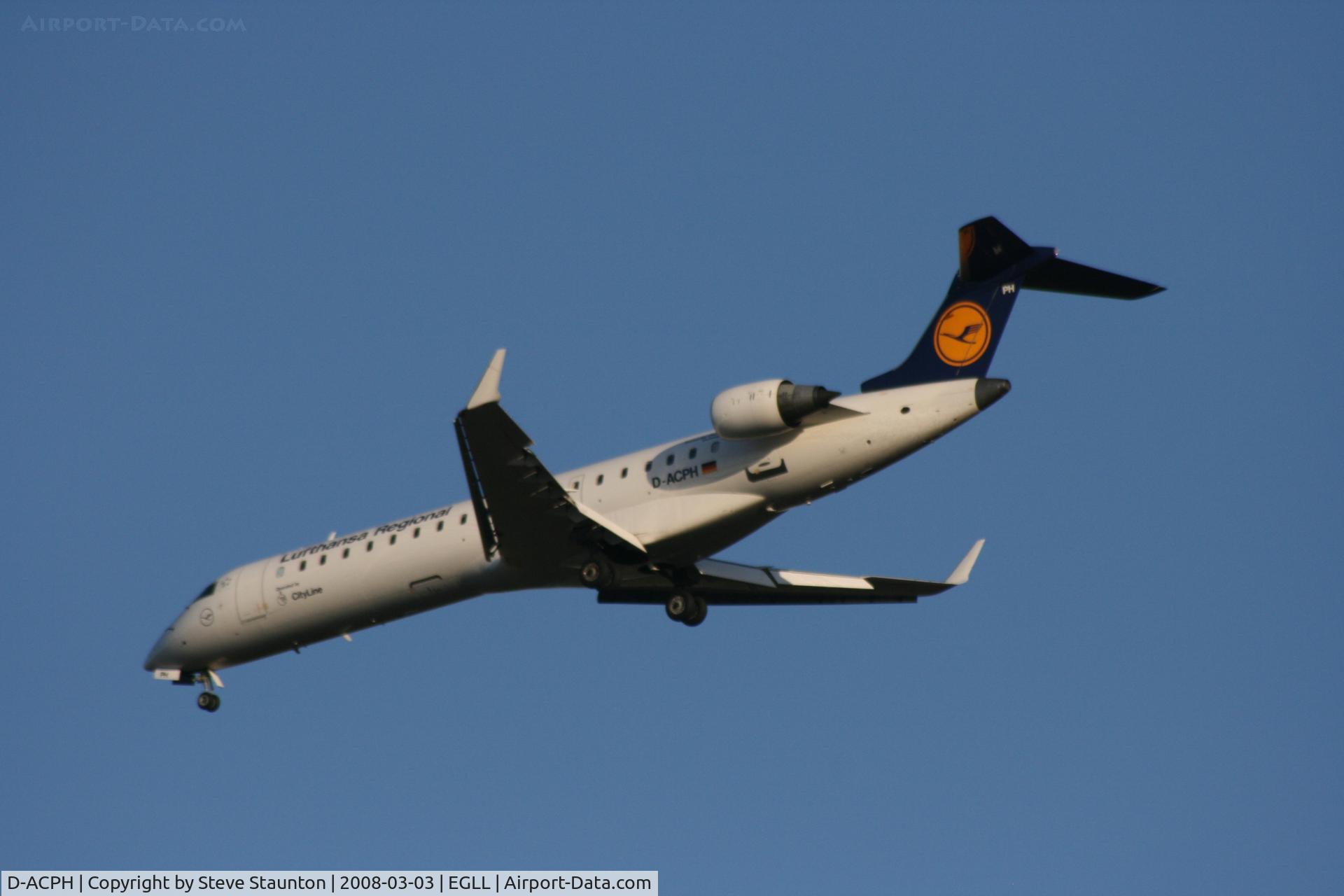 D-ACPH, 2002 Canadair CRJ-701ER (CL-600-2C10) Regional Jet C/N 10043, Taken at Heathrow Airport March 2008