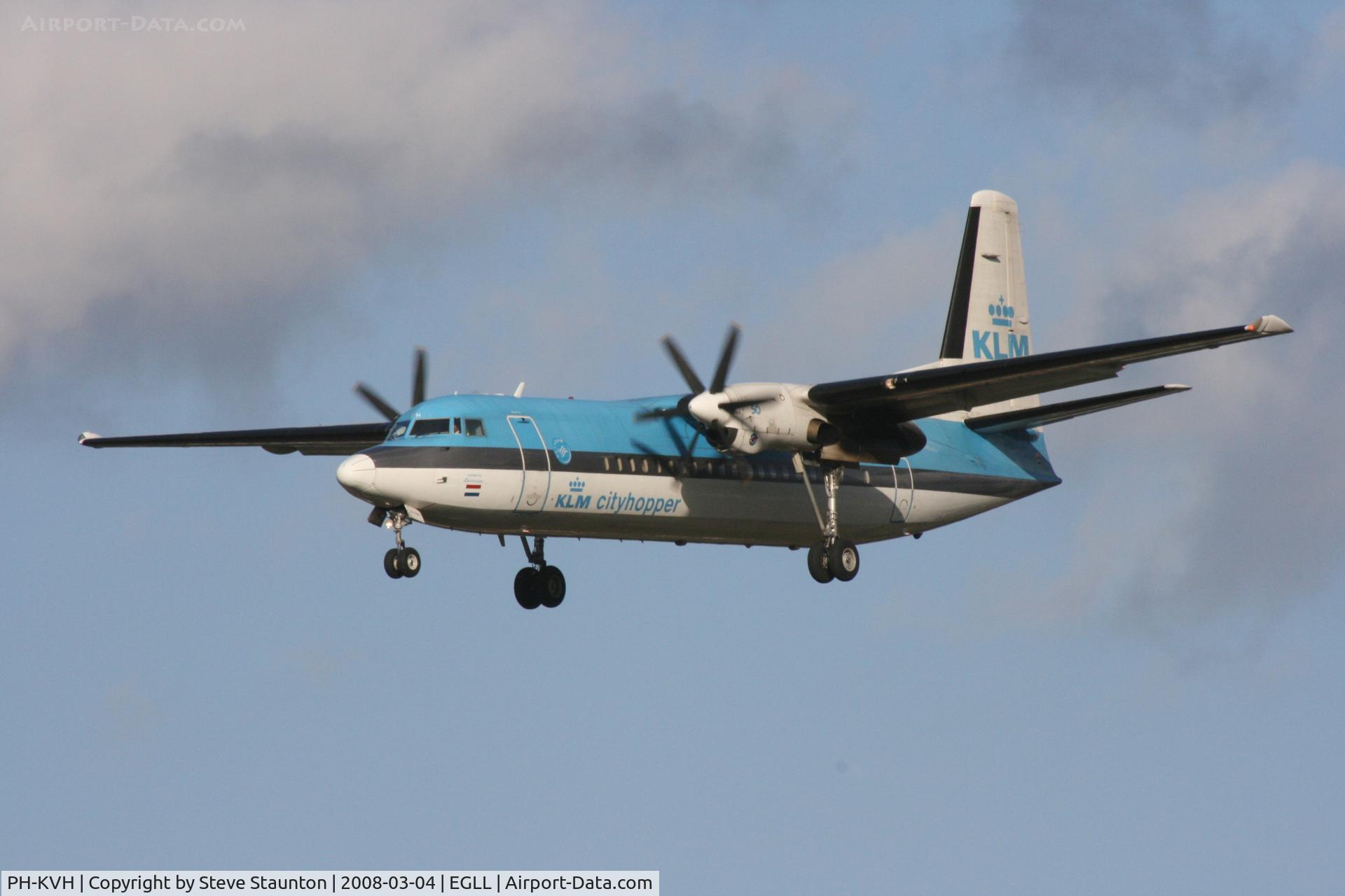 PH-KVH, 1991 Fokker 50 C/N 20217, Taken at Heathrow Airport March 2008