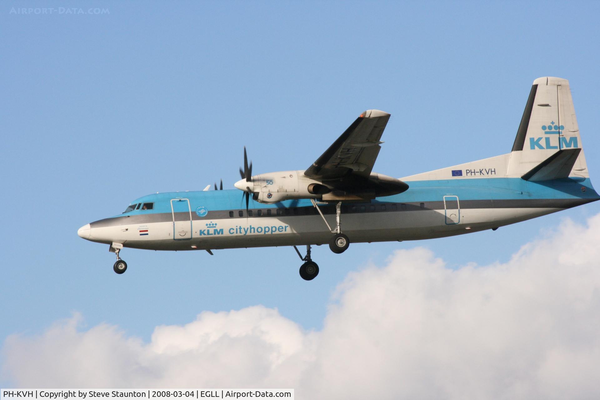 PH-KVH, 1991 Fokker 50 C/N 20217, Taken at Heathrow Airport March 2008