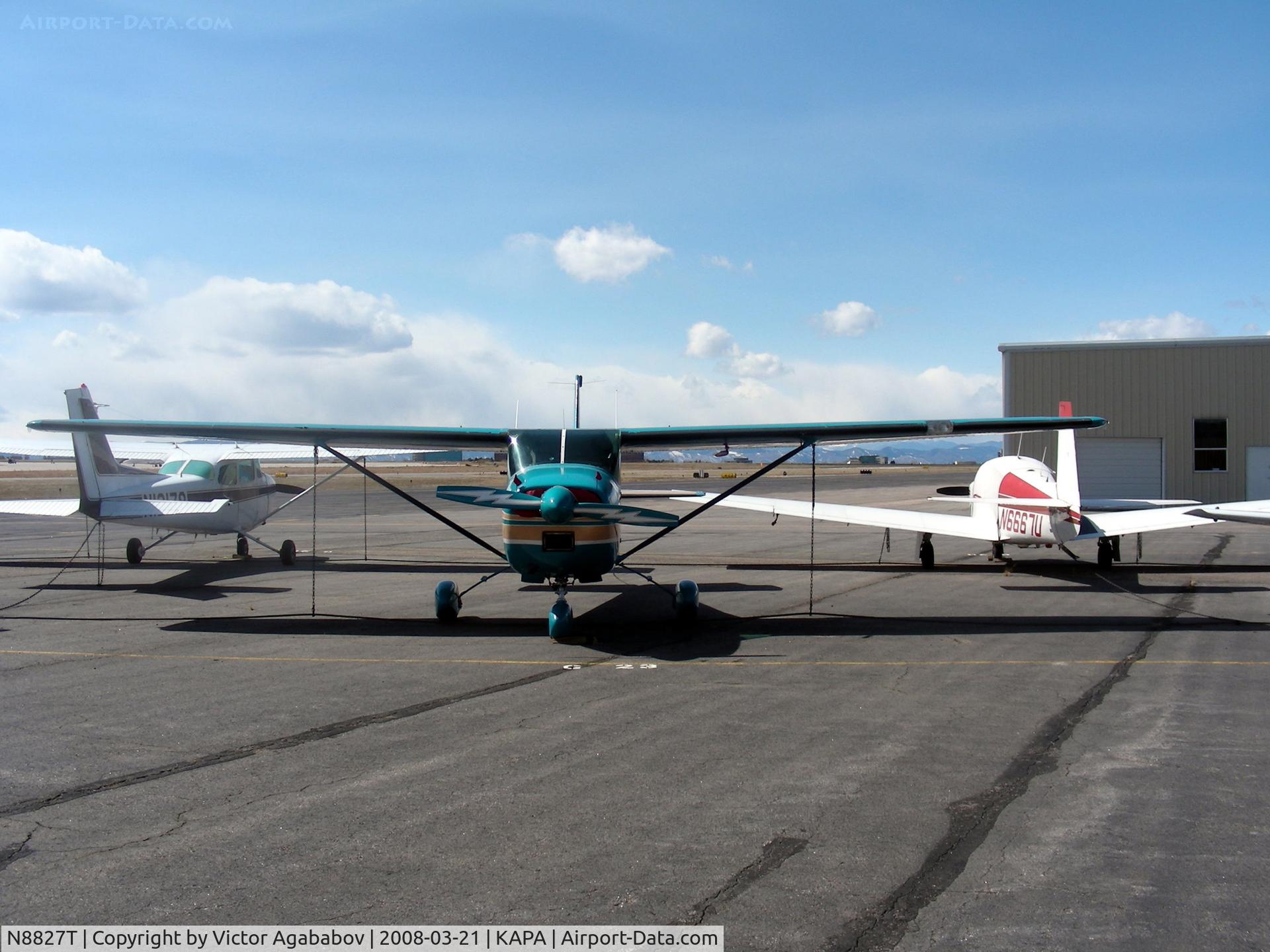 N8827T, 1960 Cessna 182C Skylane C/N 52727, Parked at ramp along taxiway Charlie