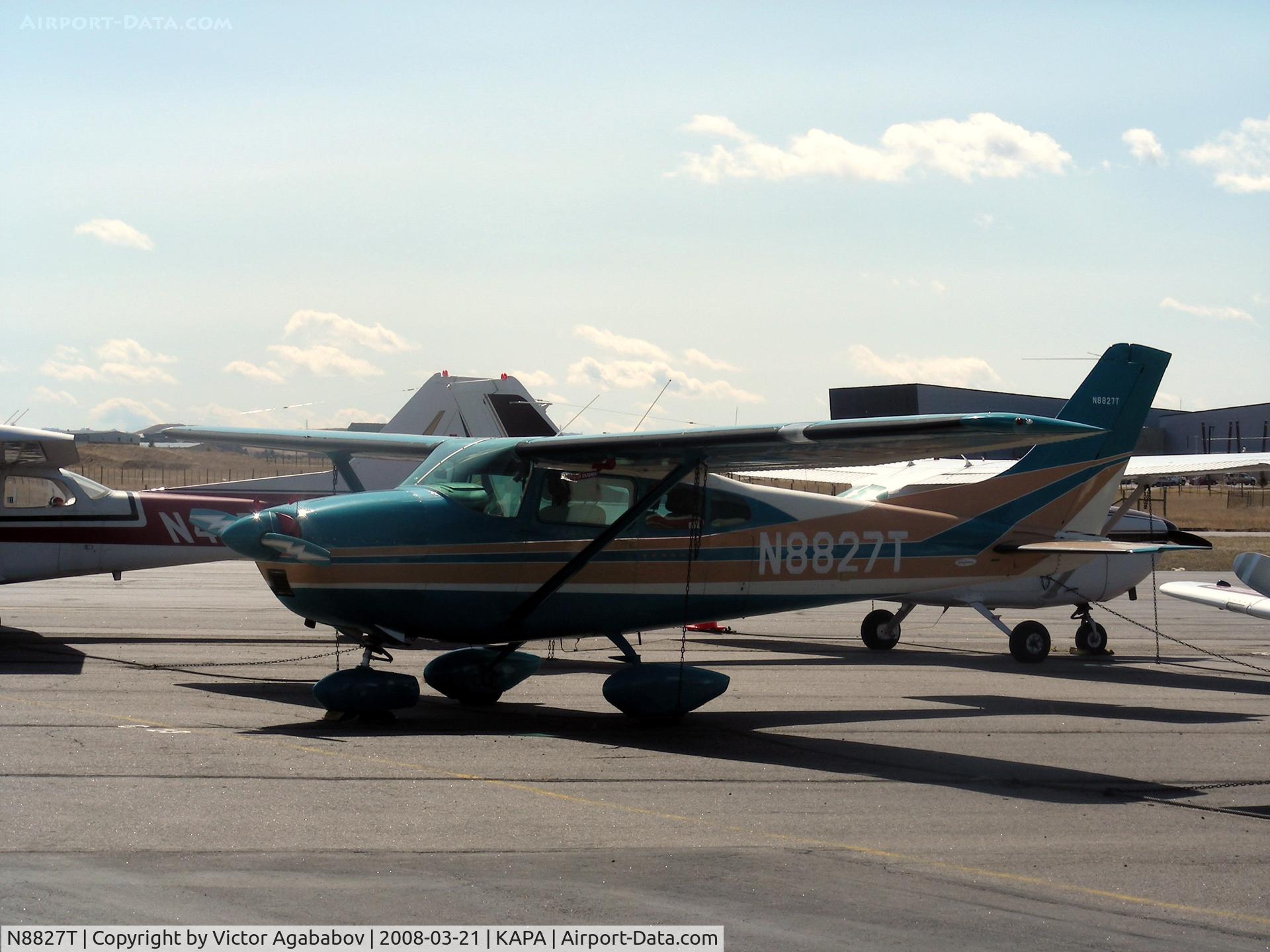 N8827T, 1960 Cessna 182C Skylane C/N 52727, Parked at ramp along taxiway Charlie