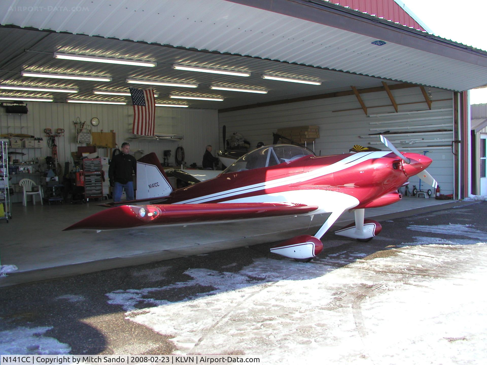 N141CC, 1991 Vans RV-4 C/N 01 (N141CC), Parked inside the hangar.