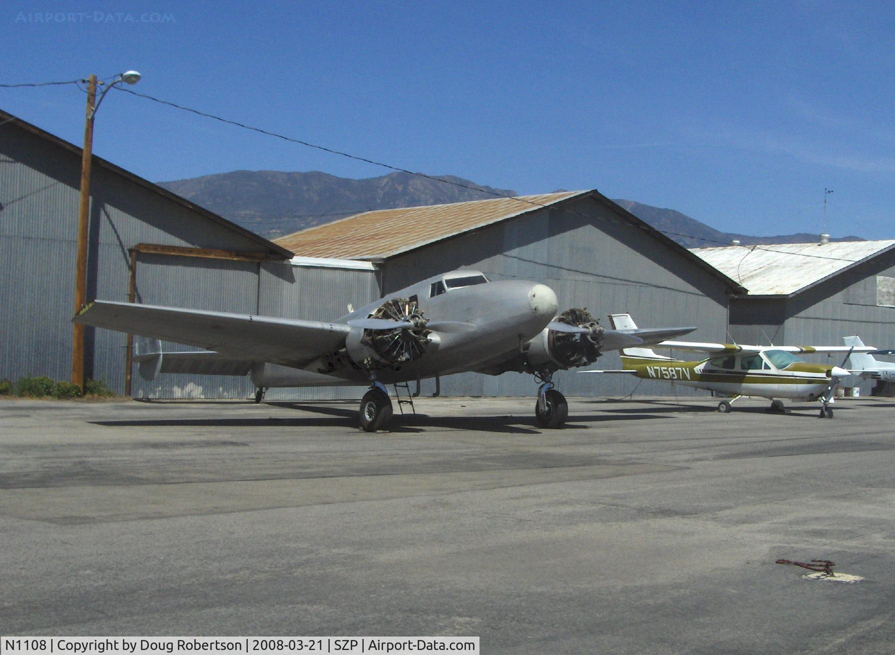 N1108, 1939 Lockheed 12A Electra Junior C/N 1227, 1939 Lockheed 12-A ELECTRA JUNIOR late production, two Pratt & Whitney R-985-SB-2 Wasp Jr. 450 Hp each, cockpit for two, six passengers