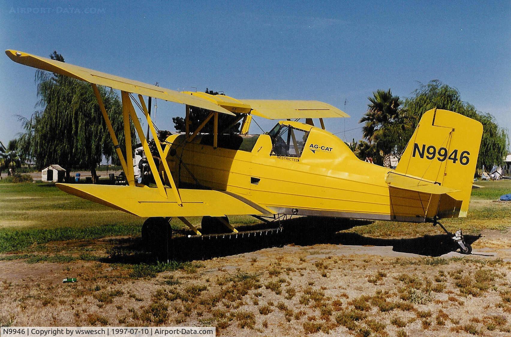 N9946, 1974 Grumman-Schweizer G-164A C/N 1349, 1974 Ag-Cat G-164A, #1348.  Hughes Ag Air - Riverdale, California.