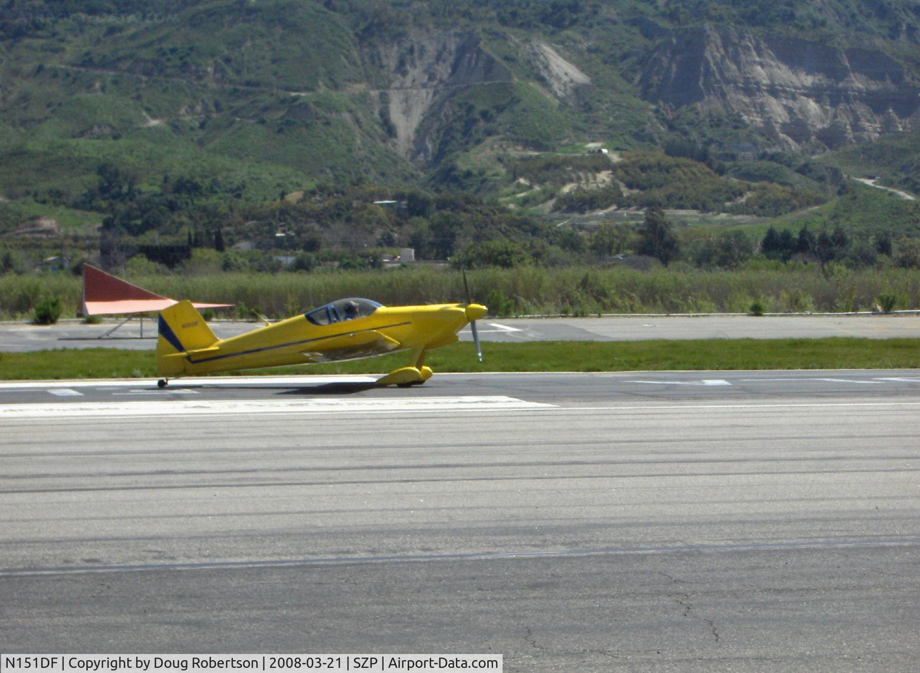 N151DF, 1992 Vans RV-6 C/N 20917, 1992 Wilson VAN's RV-6, Lycoming O-320, landing roll Rwy 22
