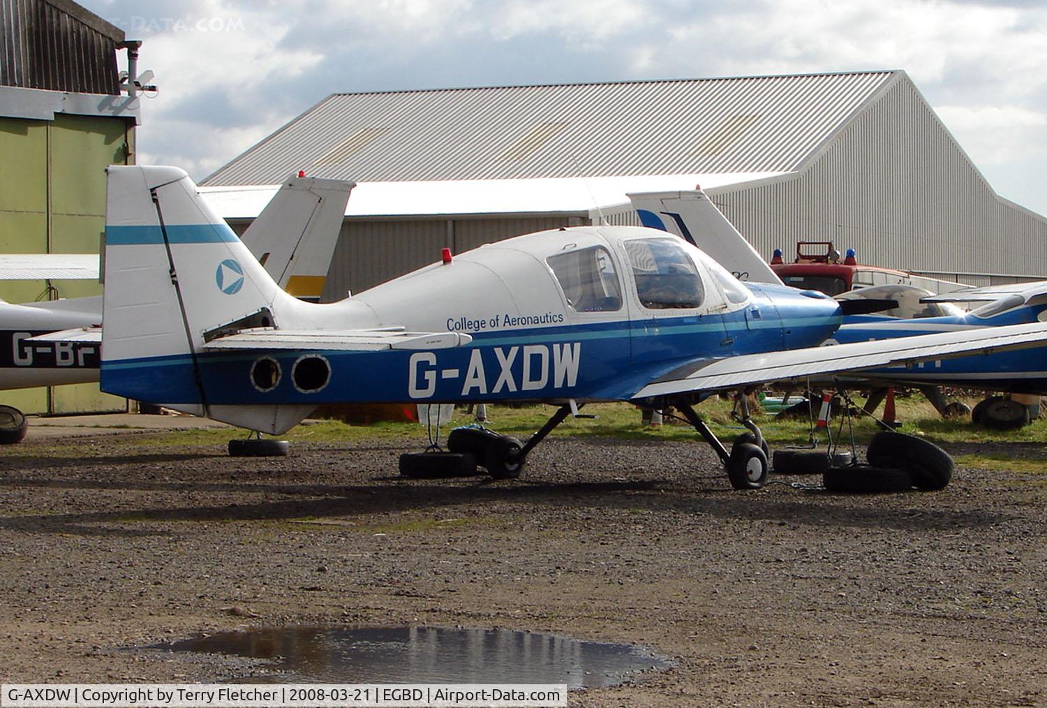 G-AXDW, 1969 Beagle B-121 Pup Series 1 (Pup 100) C/N B121-053, Beagle at Derby Eggington for maintenance