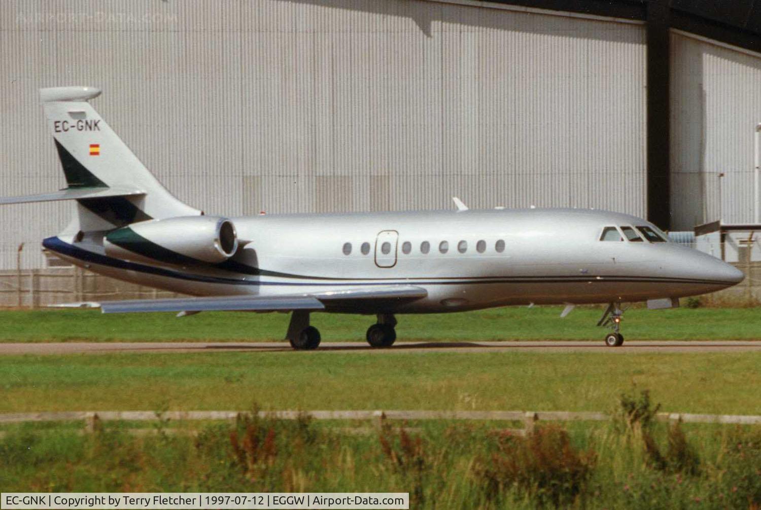 EC-GNK, Dassault Falcon 2000 C/N 037, Gestairs Falcon 2000 at Luton in 1997