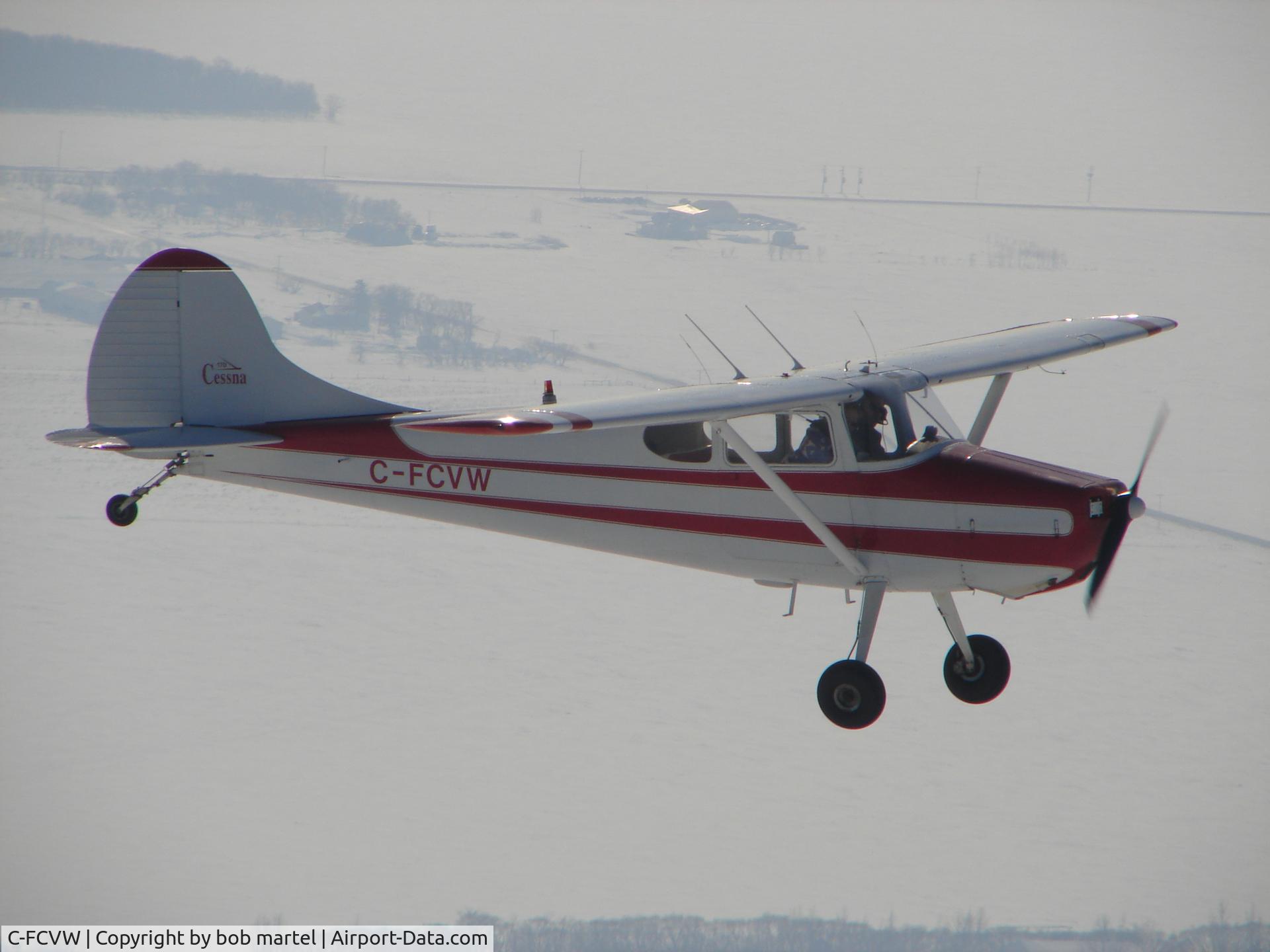 C-FCVW, Cessna 170A C/N 20153, over southern manitoba