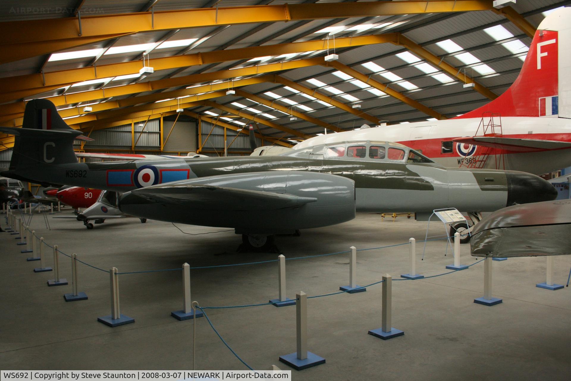 WS692, Gloster Meteor NF.12 C/N Not found WS692, Newark Air Museum, March 2008