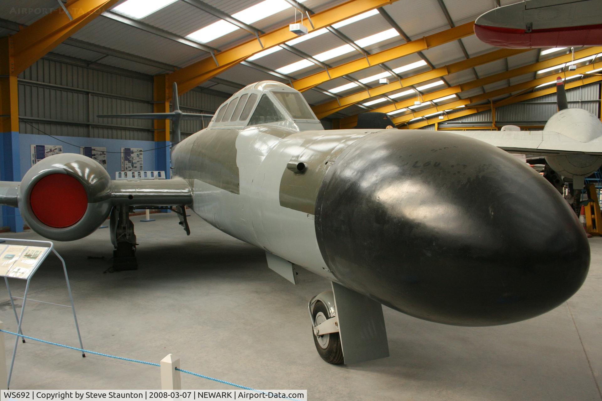 WS692, Gloster Meteor NF.12 C/N Not found WS692, Newark Air Museum, March 2008