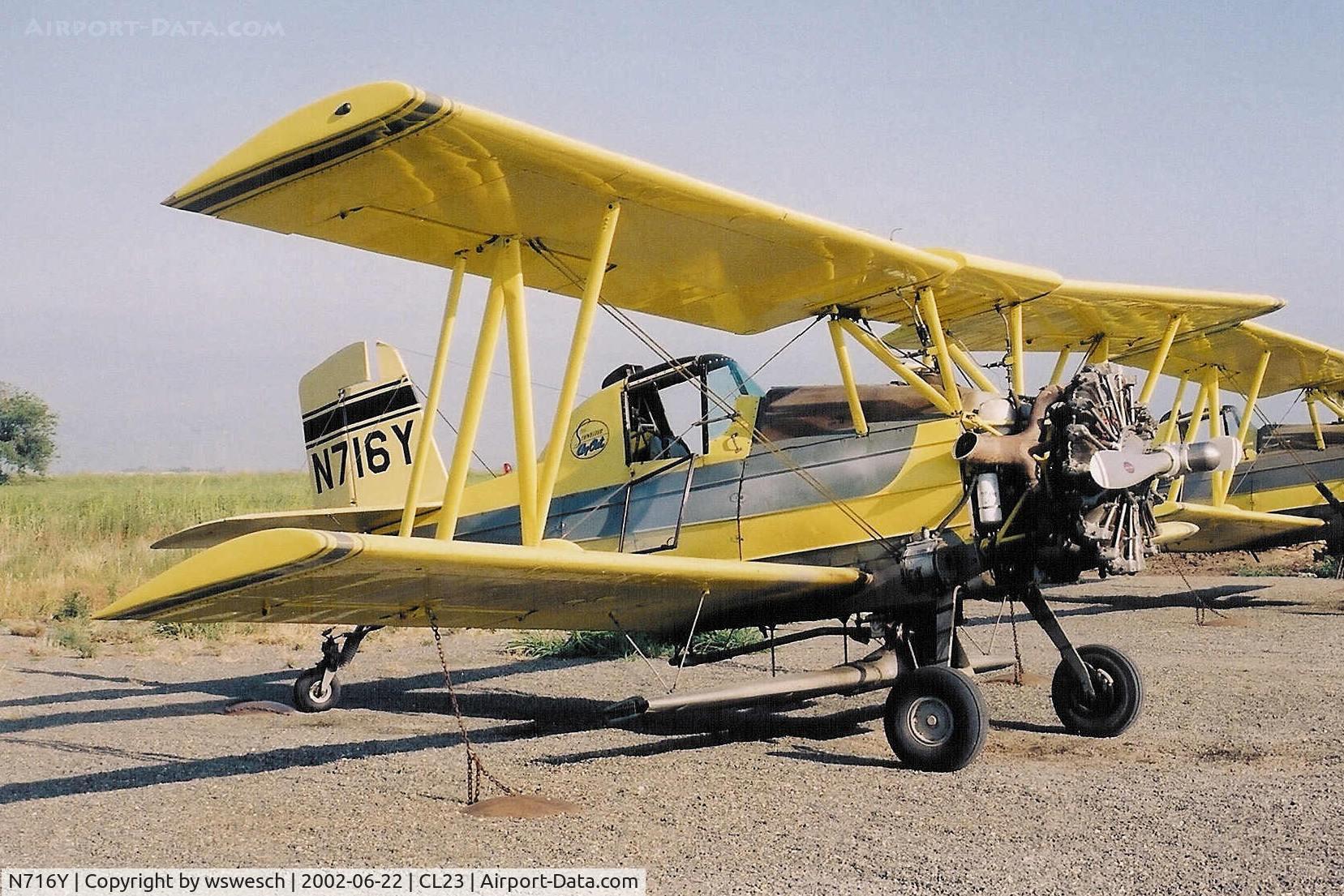 N716Y, 1964 Grumman G-164 C/N 278, 1964 Ag-Cat G-164, #278.  R-1340 with 330 gallon hopper.  Chuck Jones Flying Service - Biggs, California.