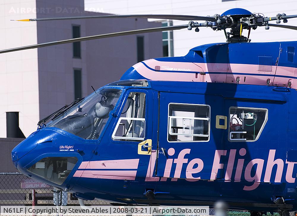 N61LF, 1990 Eurocopter-Kawasaki BK-117B-2 C/N 7230, On the pad at St. Francis Hospital