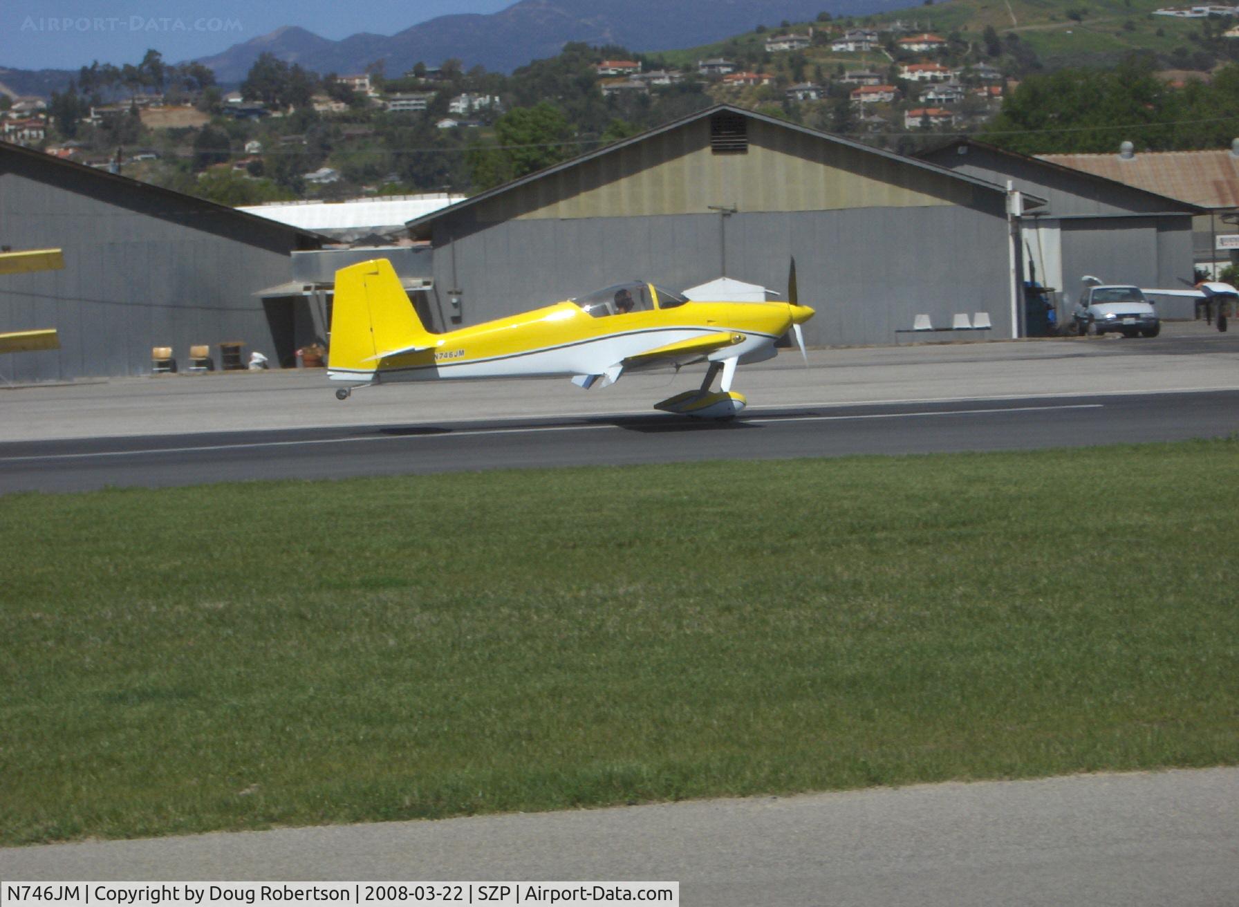 N746JM, 2007 Vans RV-7 C/N 71695, 2007 Malherbe/Malherbe VAN's RV-7, landing roll Rwy 04