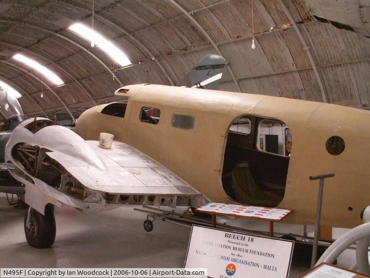 N495F, Beech D18S C/N AF-888, Beech C-45H/Preserved/Ta'Qali,Malta