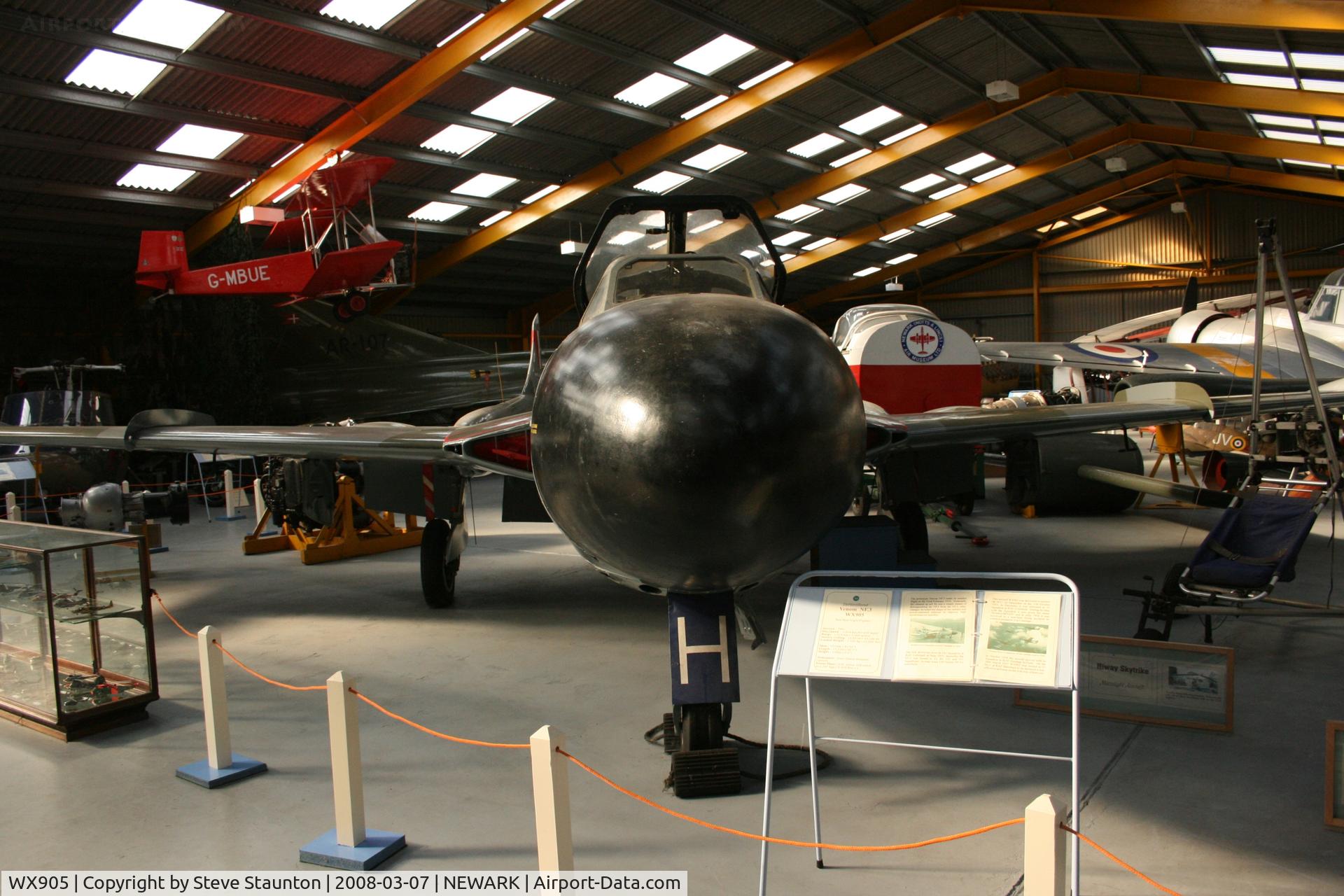 WX905, De Havilland DH-112 Venom NF.3 C/N Not found WX905, Newark Air Museum, March 2008