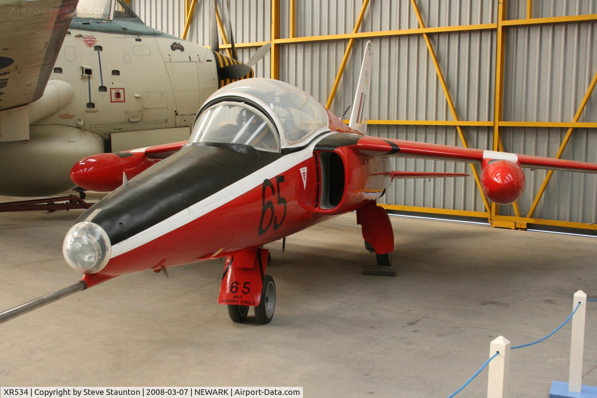 XR534, 1963 Hawker Siddeley Gnat T.1 C/N FL545, Newark Air Museum, March 2008