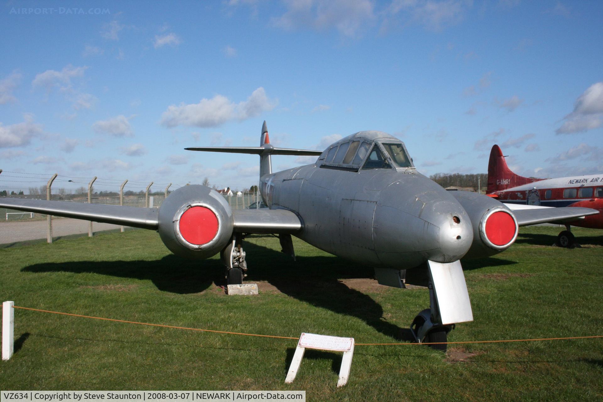 VZ634, Gloster Meteor T.7 C/N Not found VZ634, Newark Air Museum, March 2008