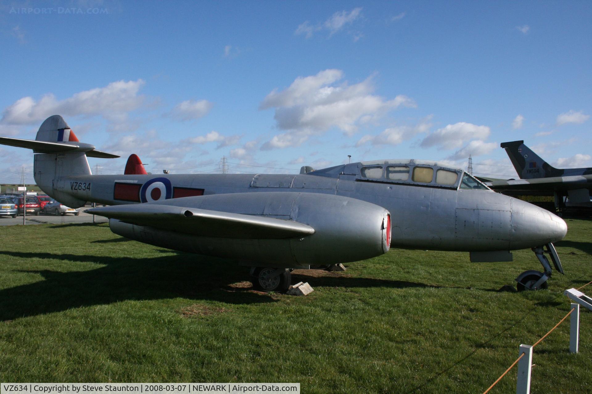 VZ634, Gloster Meteor T.7 C/N Not found VZ634, Newark Air Museum, March 2008