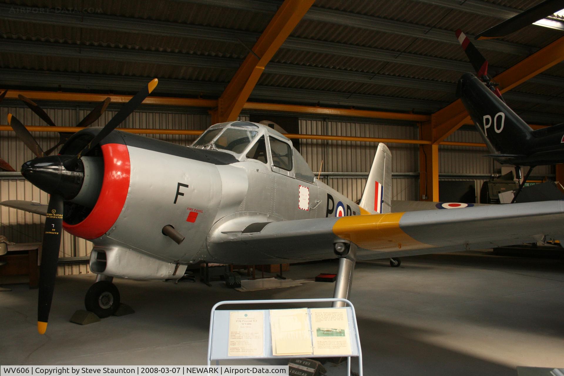 WV606, 1954 Percival P-56 Provost T.1 C/N PAC/56/133, Newark Air Museum, March 2008