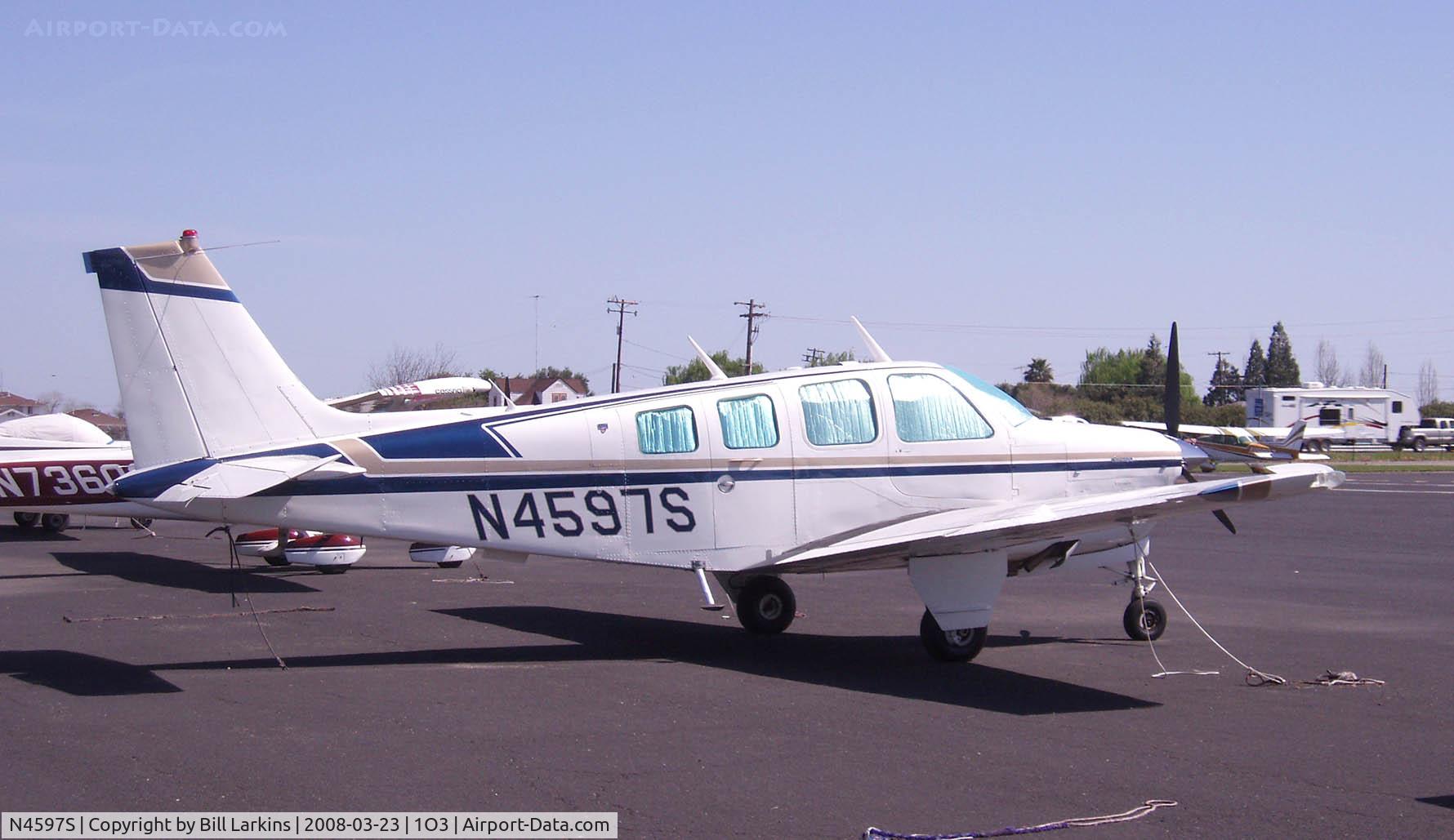 N4597S, 1975 Beech A36 Bonanza 36 C/N E-757, Lodi Airport