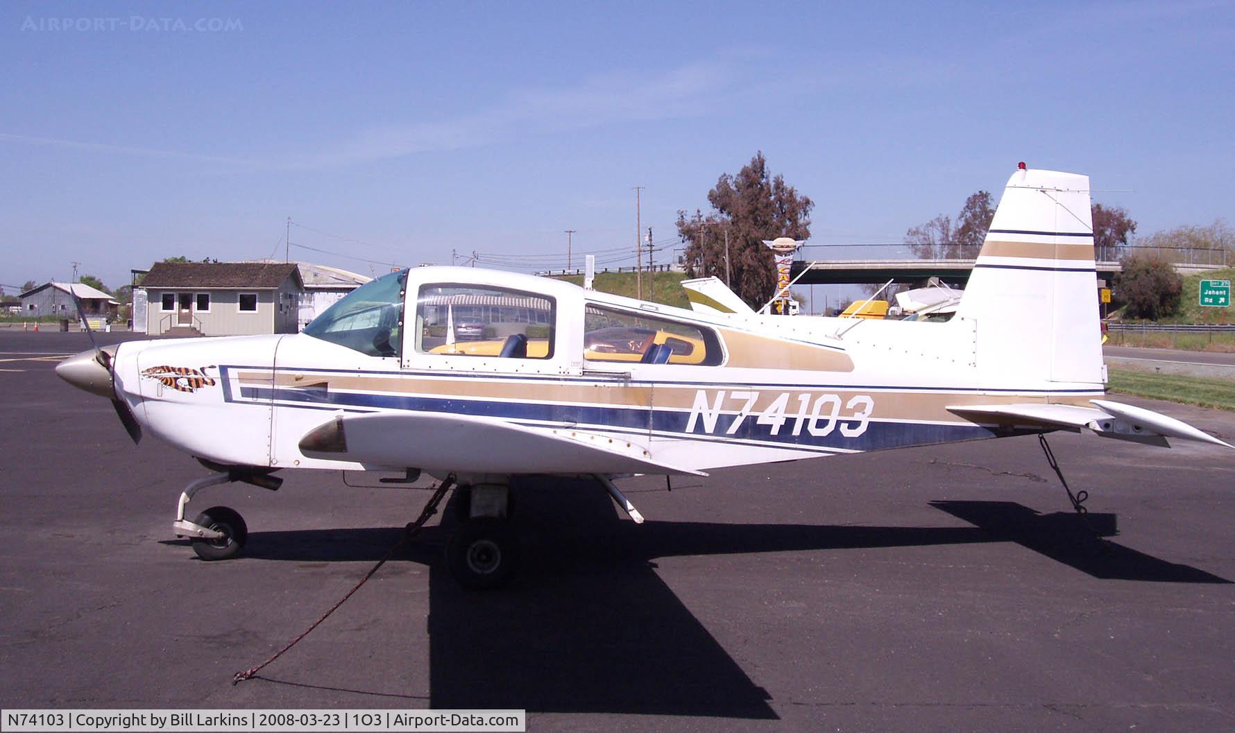 N74103, 1975 Grumman American AA-5B Tiger C/N AA5B-0138, Left side almost two years later