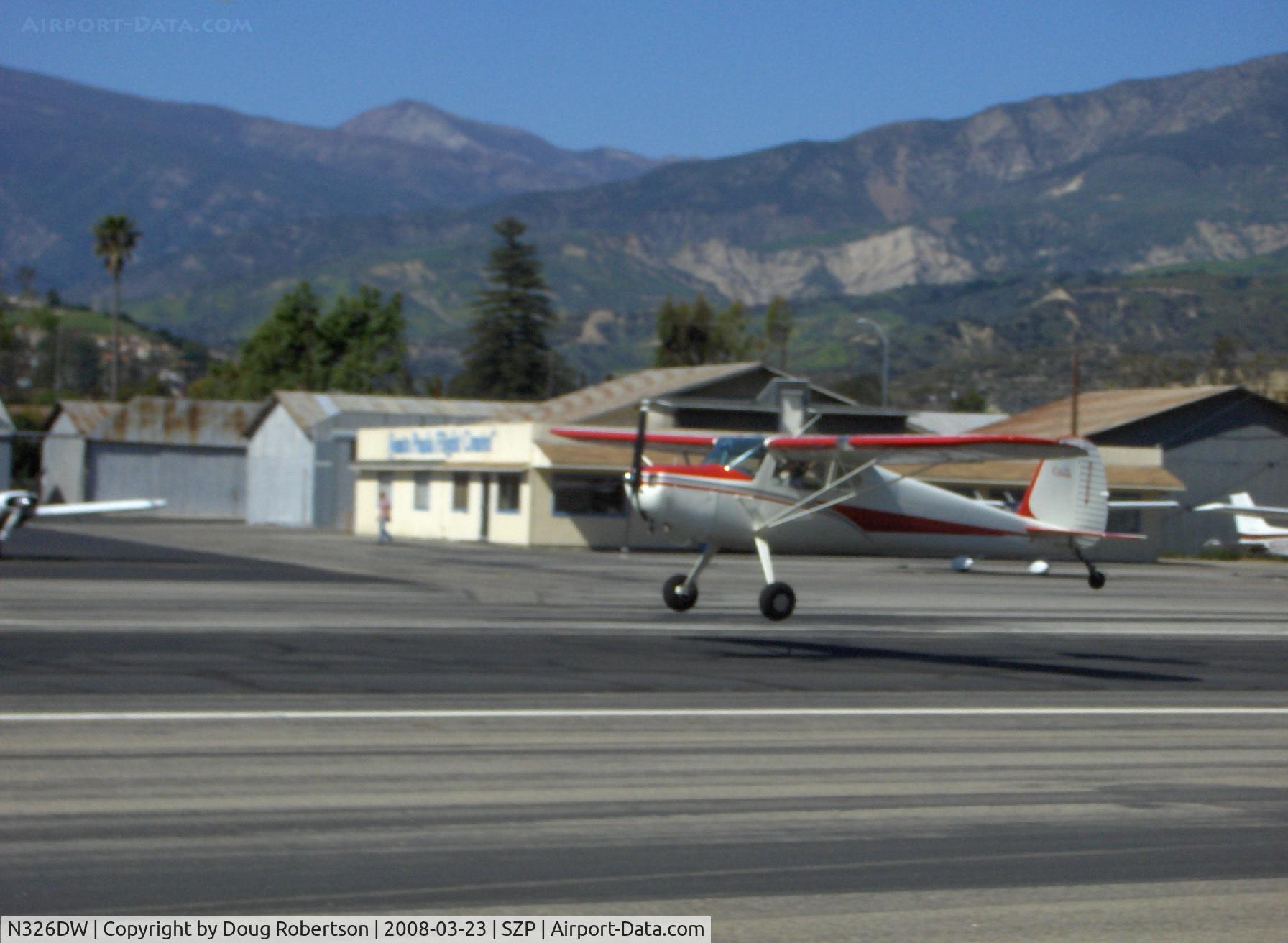 N326DW, 1946 Cessna 140 C/N 11220, 1946 Cessna 140, Continental O-200 100 Hp upgrade, landing roll Rwy 22