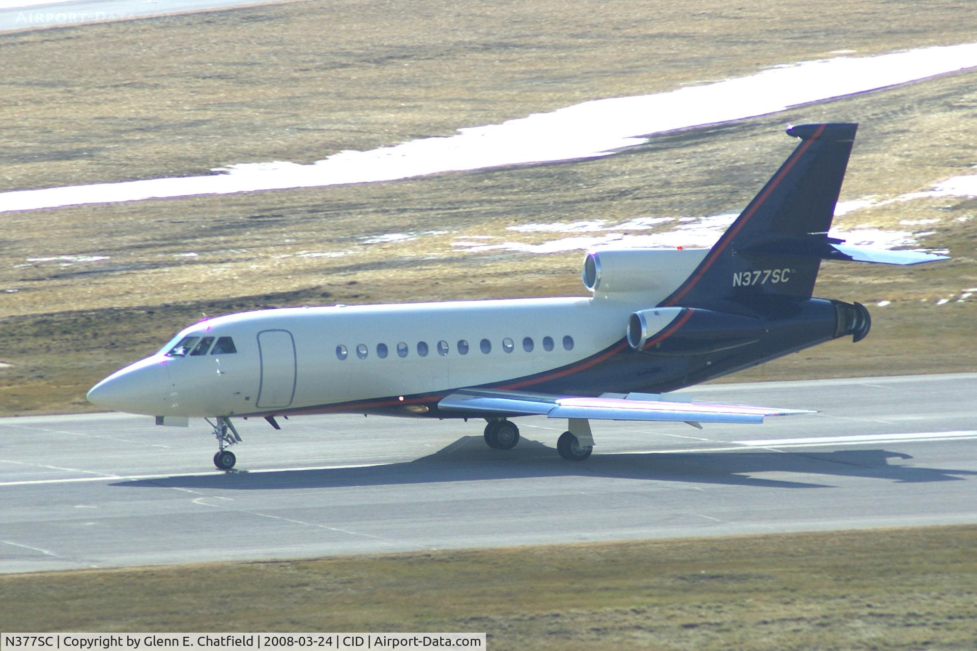 N377SC, 2000 Dassault Falcon 900EX C/N 66, Landing runway 13; looking into the sun!