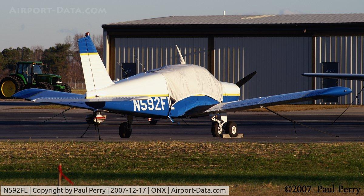 N592FL, 1971 Piper PA-28-140 C/N 28-7125455, Eye-pleasing, except for the early-morning sun searing your retinas