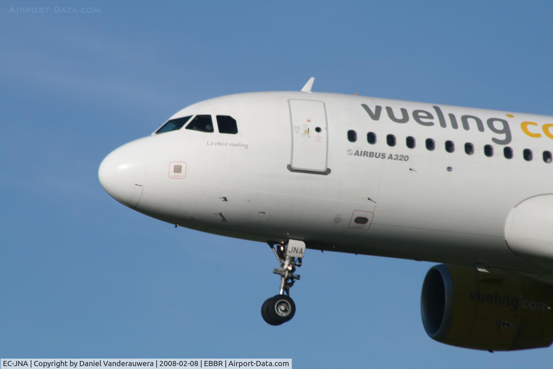 EC-JNA, 2005 Airbus A320-214 C/N 2596, arrival of flight VY7060 to rwy 25L