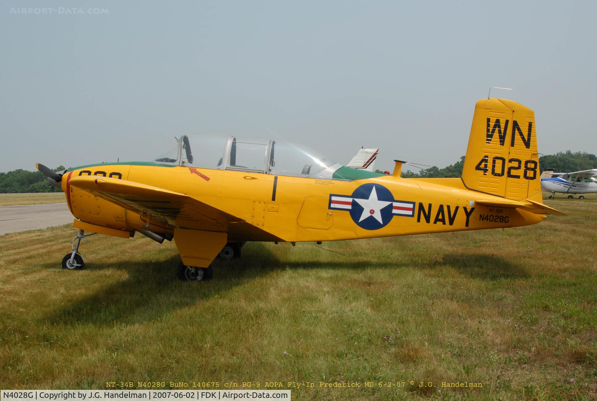 N4028G, 1955 Beech T-34A Mentor C/N BG-9, T-34B BuNo 140675 at AOPA Fly In