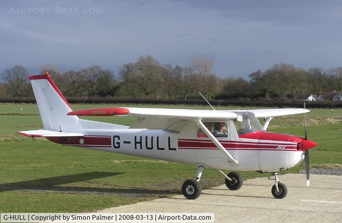 G-HULL, 1975 Reims F150M C/N 1255, Cessna F150M landing at Bagby (EGNG)