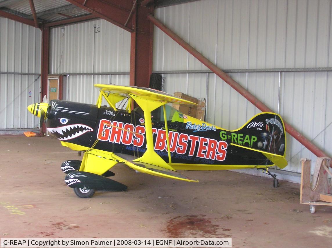 G-REAP, 1991 Pitts S-1S Special C/N PFA 009-11557, Pitts Special in the hangar at Netherthorpe
