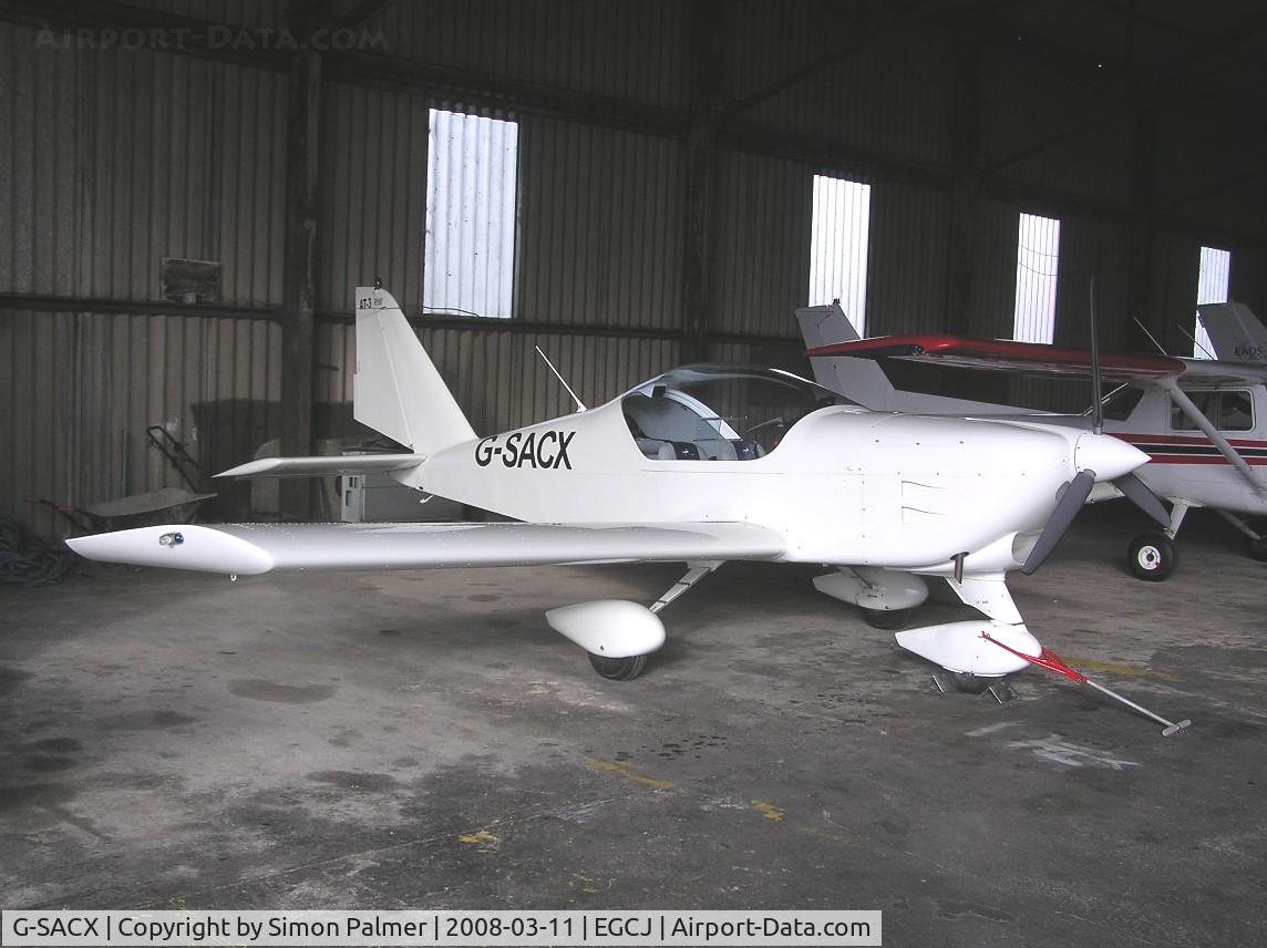 G-SACX, 2007 Aero AT-3 R100 C/N AT3-028, AT-3 hangared at Sherburn