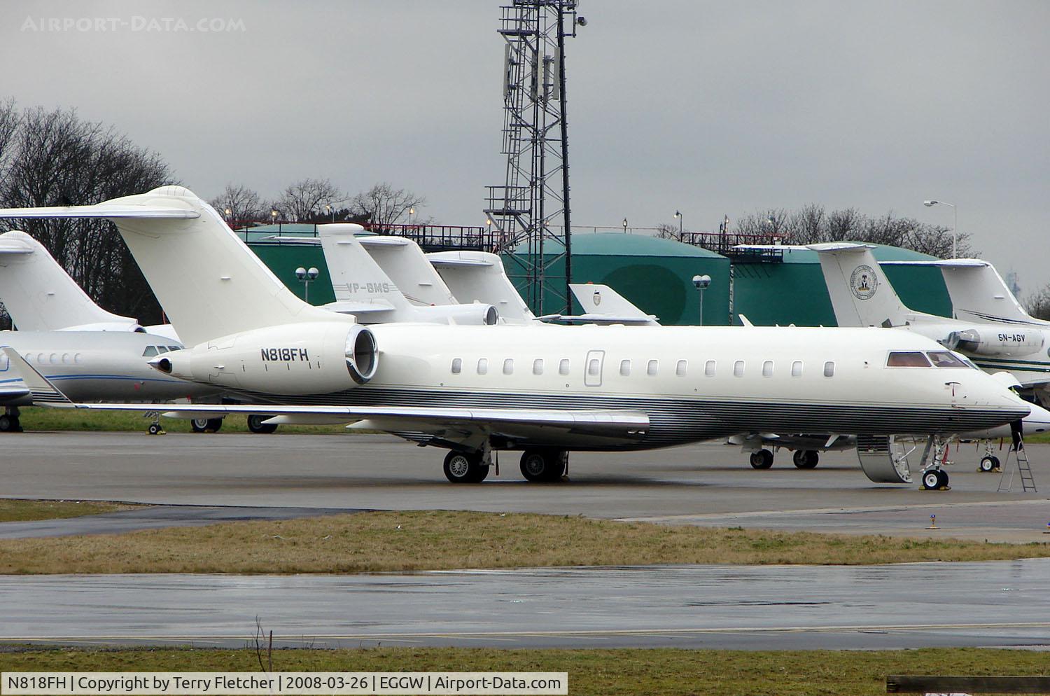 N818FH, Bombardier BD-700-1A10 Global 5000 C/N 9180, Global Express at Luton in March 2008