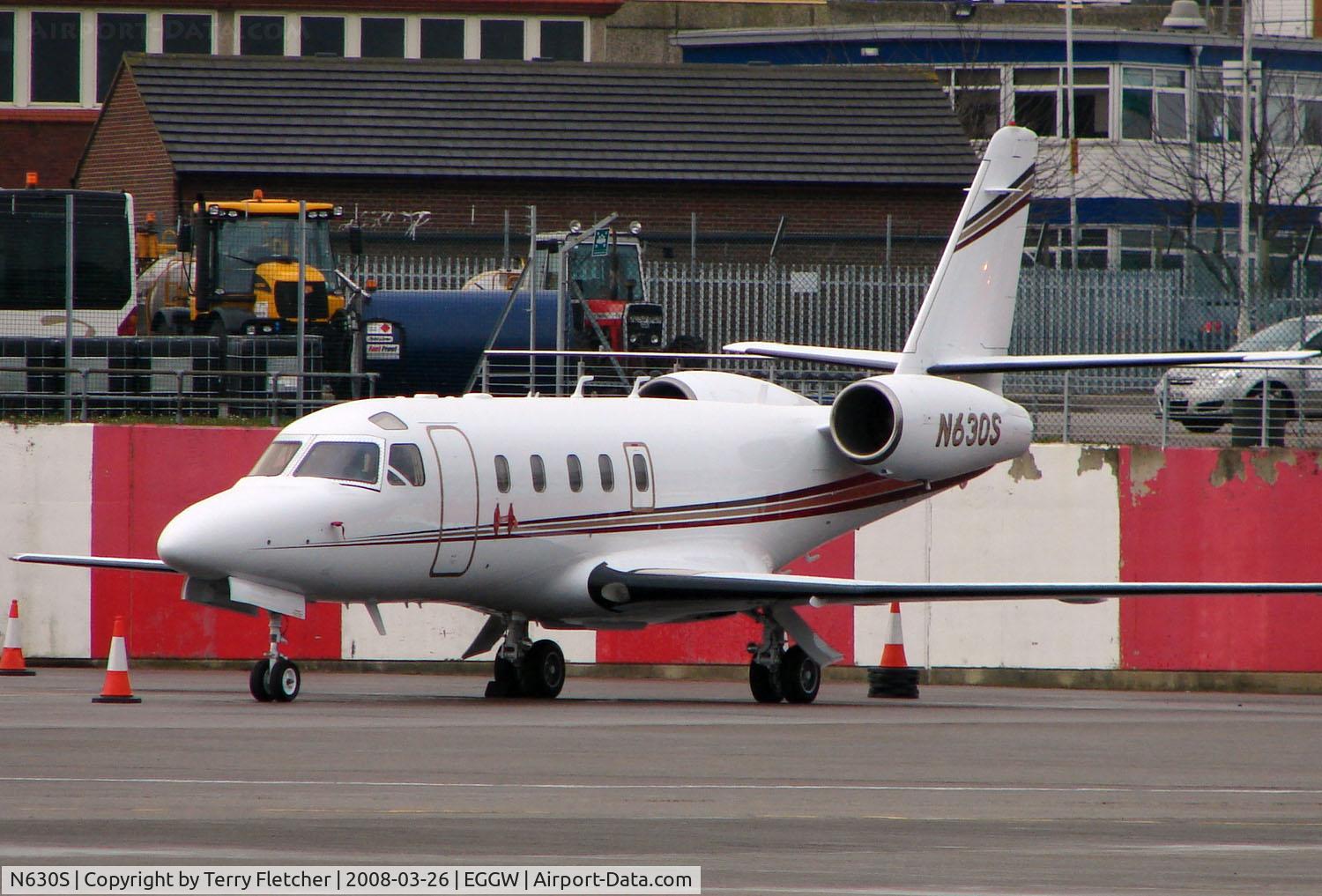 N630S, 1990 Israel Aircraft Industries IAI-1125 Westwind Astra C/N 046, IAI astra on Harrods Aviation ramp at Luton in March 2008
