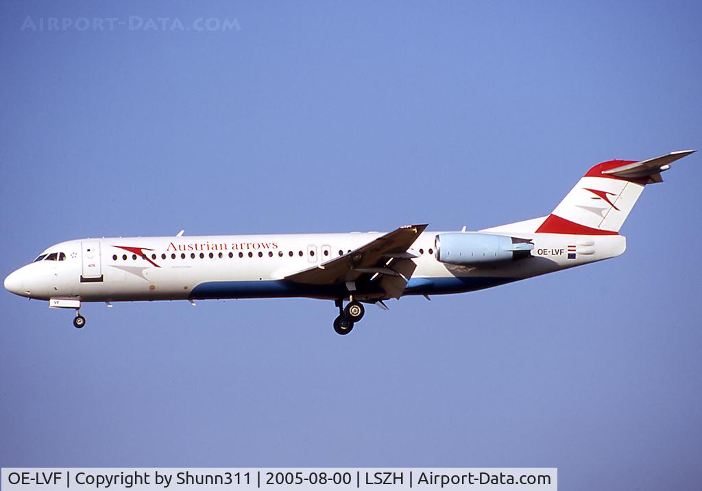 OE-LVF, 1993 Fokker 100 (F-28-0100) C/N 11483, Landing rwy 14