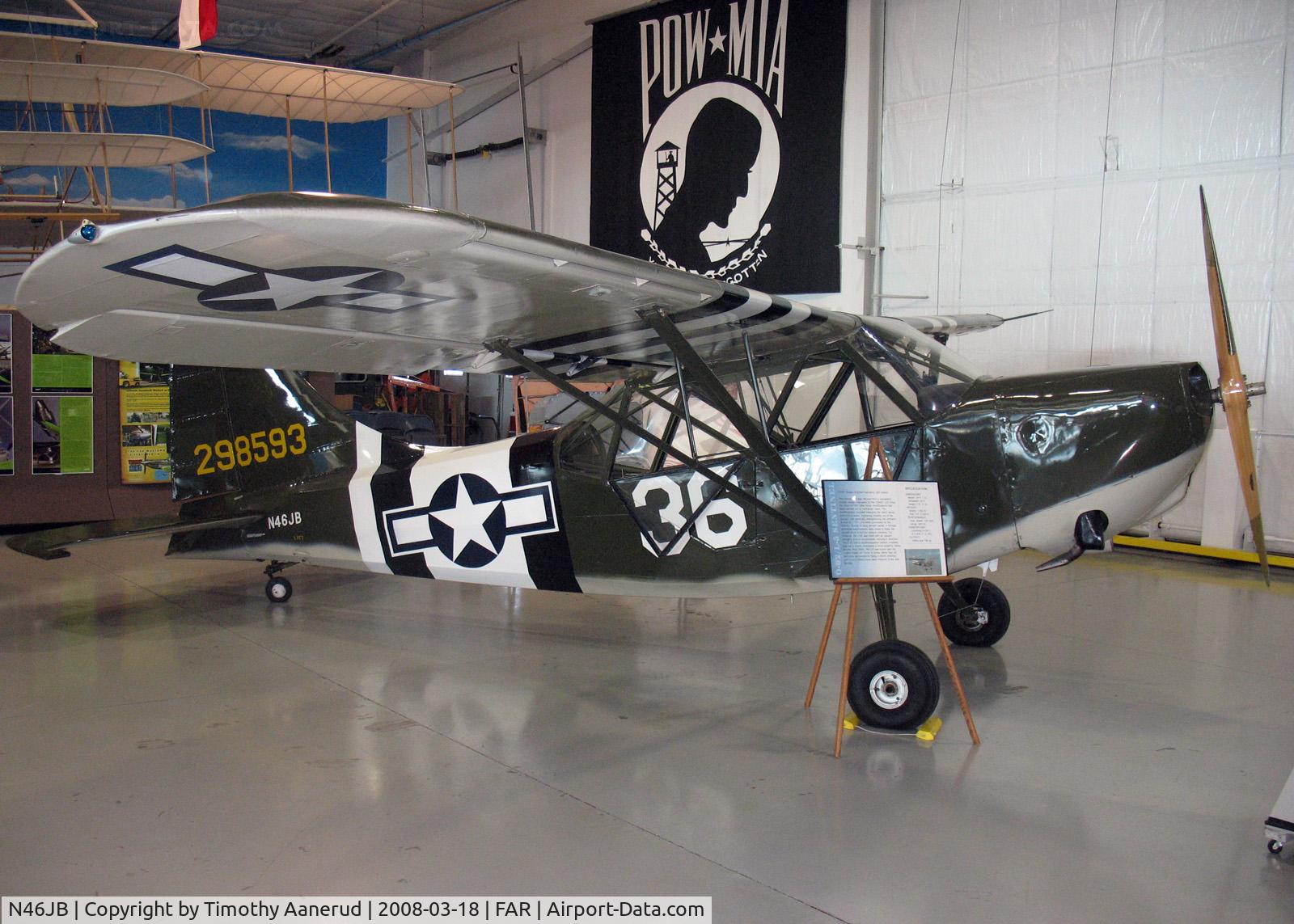 N46JB, 1946 Stinson L-5 Sentinel C/N 76-269, Fargo Air Museum