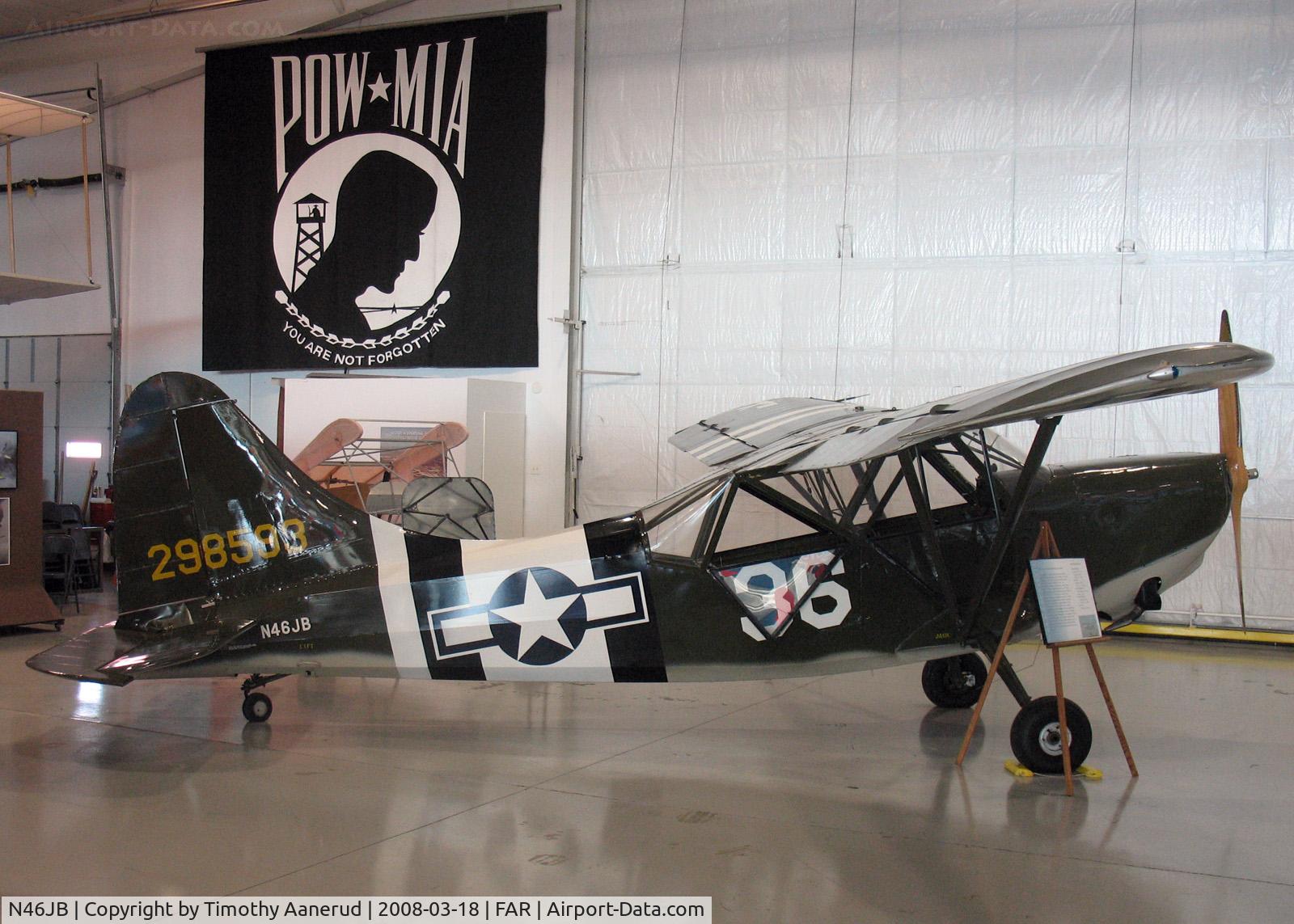 N46JB, 1946 Stinson L-5 Sentinel C/N 76-269, Fargo Air Museum