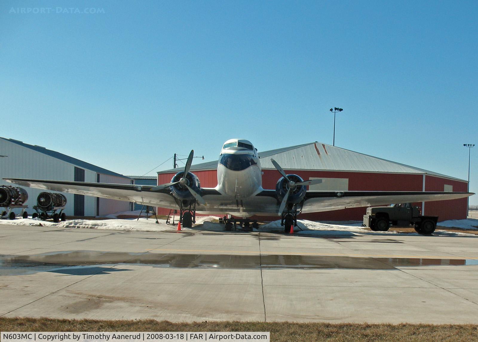 N603MC, 1944 Douglas DC-3A-S1C3G C/N 4932, 1944 Douglas DC-3A-S1C3G, c/n 4932, parked outside at Fargo Air Museum.  Ex 42-6480, Ex N69032, Ex N48CG, Ex N480G, Ex CF-WGO, Ex 8P-WGO.  Ex or currently FAC657A