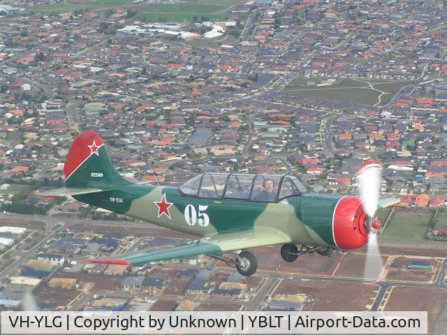 VH-YLG, 1982 Yakovlev (Aerostar) Yak-52 C/N 822309, Over Ballarat