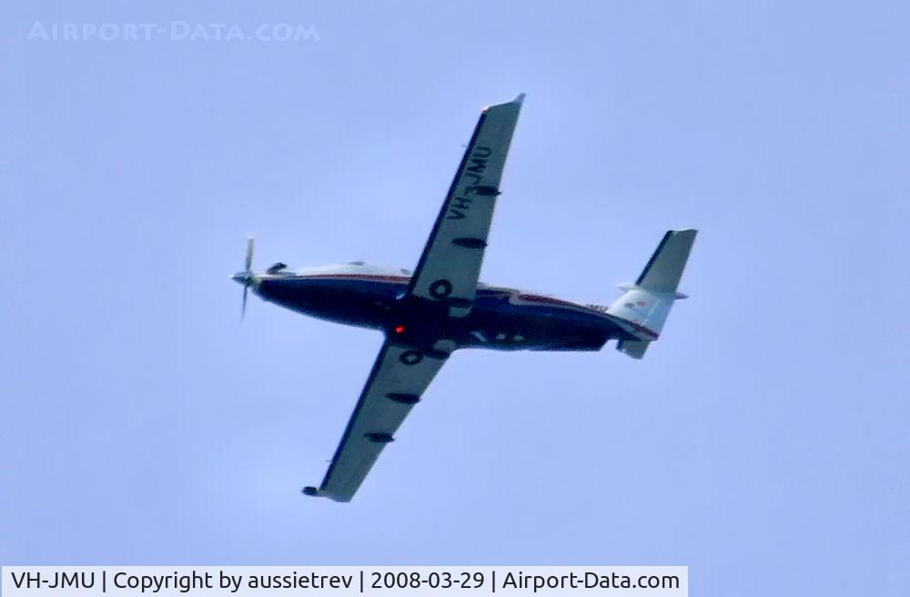 VH-JMU, 2004 Pilatus PC-12/45 C/N 445, First sighting for me, has been over my place a couple of times this week but not low enogh for a decent shot