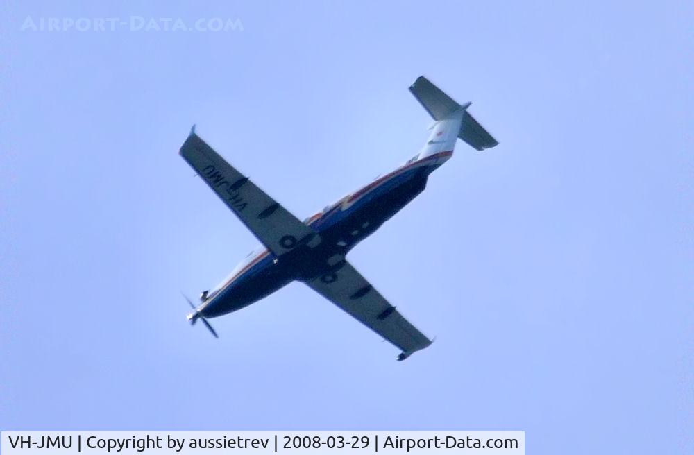 VH-JMU, 2004 Pilatus PC-12/45 C/N 445, First sighting for me, has been over my place a couple of times this week but not low enogh for a decent shot