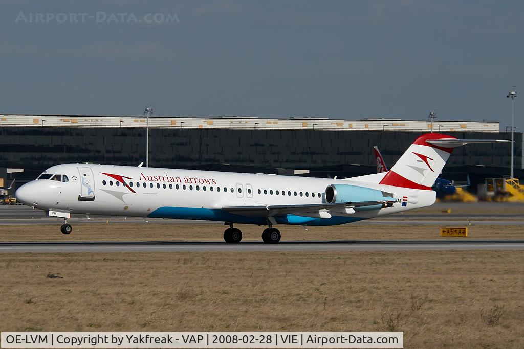 OE-LVM, 1991 Fokker F100 (F-28-0100) C/N 11361, Austrian Arrows Fokker 100